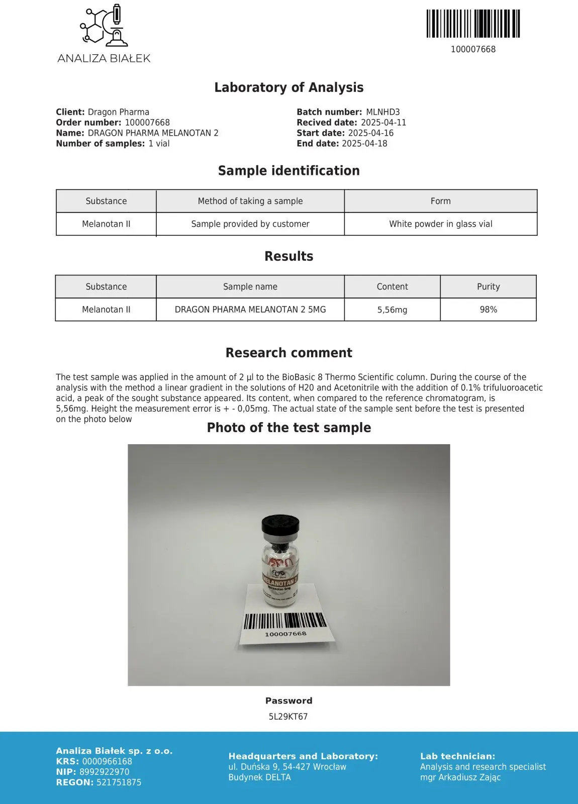 mt2 lab tested